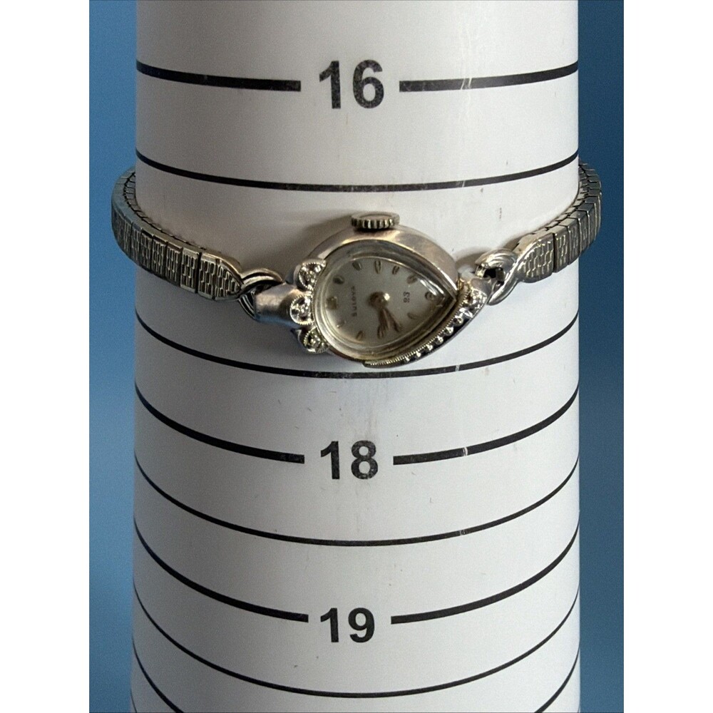 Vintage Women Bulova Watch Mechanical 10Kt White Gold Plated, Keeps Great Time - Picture 4 of 7
